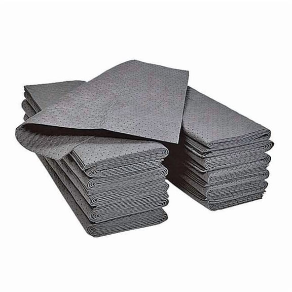 Pig Sorbent Pad, 33 gal, 30 in x 30 in, Universal, Gray, 50 PK MAT216