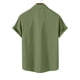 thumbnail image 4 of Mens Manga Corta Botón Abajo Camisas Cuello de Vuelta Color Sólido Casual Blusa, Moda Verano Poliéster, 4 of 9