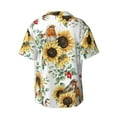 thumbnail image 2 of Disketp Men's Hawaiian Sunflowers Leaves And Birds Print Shirts Button Down Holiday Beach Shirts-Medium, 2 of 7