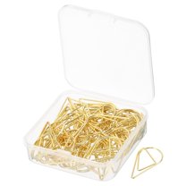 Uxcell 50 Pieces Metal Paper Clip Drop-Shaped with Box 1.3 Inch Gold Tone for Crafts Organize Office Home