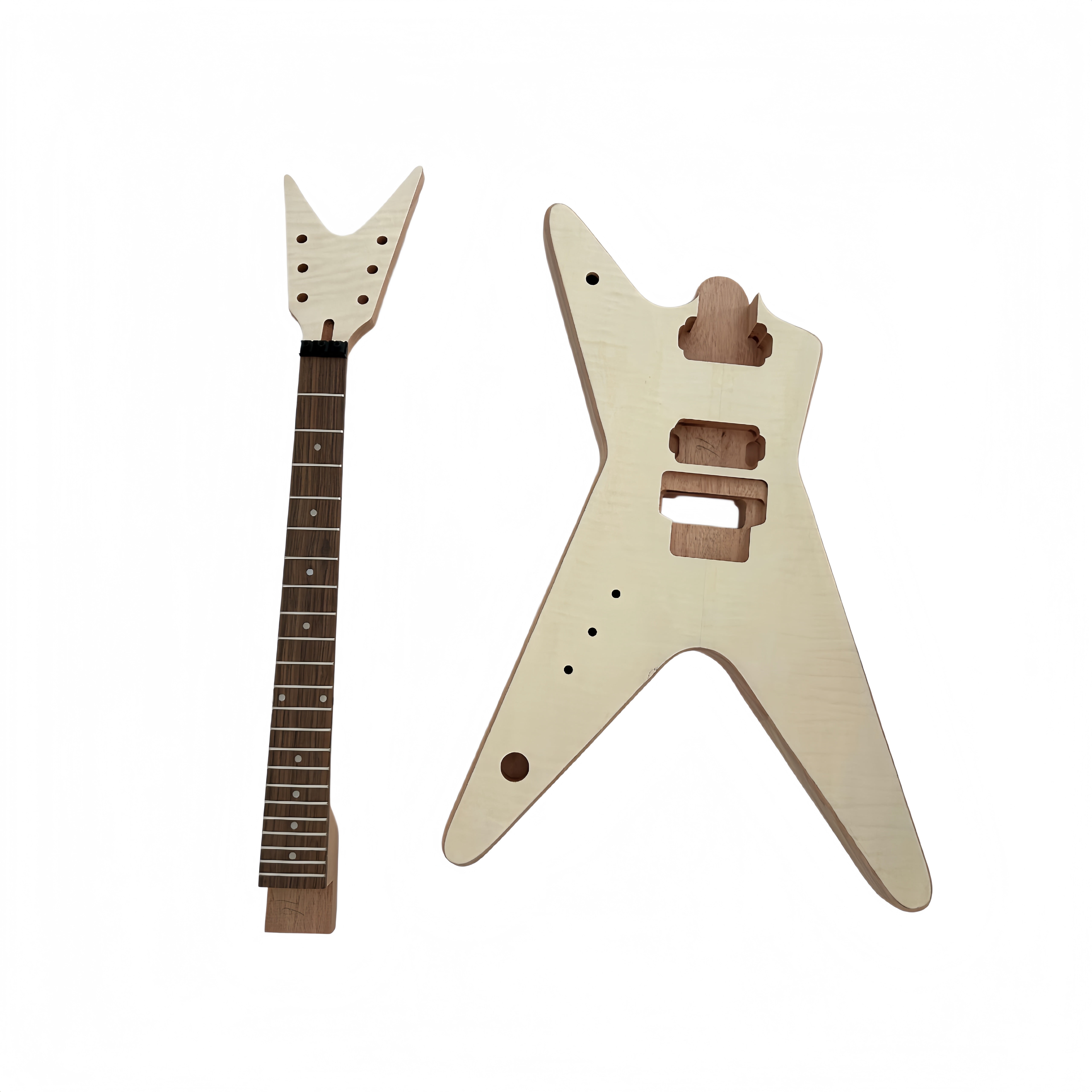 DIY Electric Guitar Kit Dime bag ML Style Mahogany Body Rosewood Fretboard Left Hand Maple Veneer