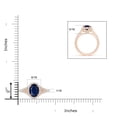 thumbnail image 5 of ANGARA Natural Claw-Set Oval 2 ct Blue Sapphire Split Shank Halo Ring in 14K Rose Gold for Women (Size-9x7mm) | September Birthstone, Anniversary, Jewelry Gift for Women | Natural Blue Sapphire Ring, 5 of 10