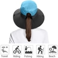 thumbnail image 2 of 2 Pcs Chapeau de Soleil pour Femmes à Queue de Cheval, Protection UV, Pliable, Grand Bord, Casquette Boonie pour la Pêche et la Randonnée, 2 of 7