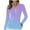 Sky Blue, variant on Annhoo Workout Tops for Women Trendy Gradient Colour Zipper up Long Sleeved Tennis Teesfall Jogger Shirts