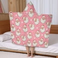 thumbnail image 5 of Pink Christmas Santa Pattern Hooded Bath Towel，50"x30" for Ages 3 To 12 Kids, Quick Dry Lightweight Soft Microfiber Hood Beach Towel Cover Up for Kids, 5 of 7