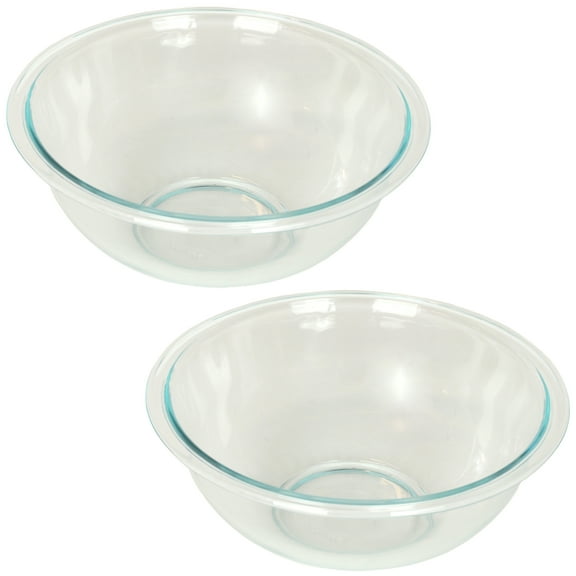 Pyrex 325 2.5 Quart/2.35 Liter Clear Glass Baking Mixing Bowl (2-Pack)