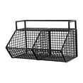 thumbnail image 1 of simhoa Adhesive Small Metal Basket Wall Mount Fruit Basket for Craft Room Garage RV 2 Grid, 1 of 8