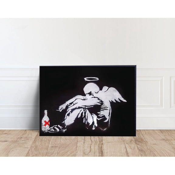 Kna Prints - 1 Pc Poster Banksy Wall Art Drken Angel Print Fallen Angel, UNFRAMED-8x12