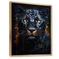thumbnail image 2 of Designart "Blue Yellow Midnight Panther Inky II" Animals Floater Framed Wall Art Print, 2 of 7