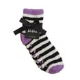 thumbnail image 3 of MeMoi Colorblock Fuzzy Non-Skid Socks with Aloe - Womens - Female, One Size, Purple, 3 of 3