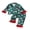 Green, variant on Toddler Baby Girls Boy Christmas Pajamas Set Christmas Santa Gingerbread Bow Print Satin Long Sleeve Fuzzy Trim Tops With Pants Cute Christmas Holiday Fall Winter Sleepwear
