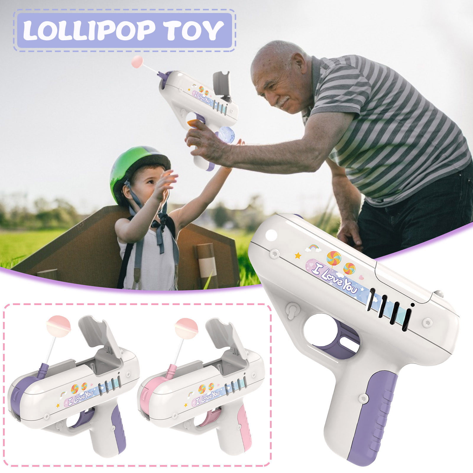 Details about   Lollipop Gun Children'S Candy Gun Toy Surprise Creative Boy Girl Gift In Box 