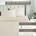 thumbnail image 3 of BNM Egyptian Cotton 850 Thread Count Bed Sheet Set, Full, Ivory, 3 of 8