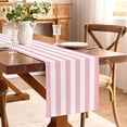 thumbnail image 2 of Pink and White Vertical Striped Table Runner Light Pink Birthday Party Decoration Baby Shower Dining Room Home Kitchen Table Decor (Pink, 13" x 72"), 2 of 4