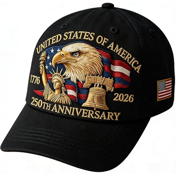 250th Anniversary Hat USA Flag, American Eagle Baseball Cap 1776-2026, Patriotic Decorations USA Flag Adjustable Headwear for Men Women
