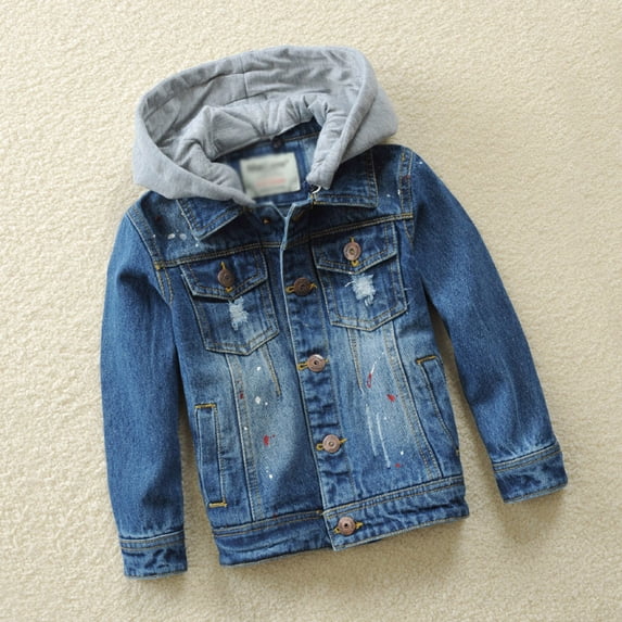 Ticikt Boys Girls Denim Jacket Kids Toddler Button Down Jeans Jacket Top Coat Outerwear School Travel Teen for All Season,Color:Blue,4-5 Years