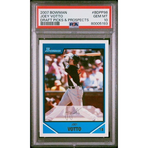 Graded 2007 Topps Bowman Joey Votto #BDPP98 Draft Picks  Prospects Rookie RC Baseball Card PSA 10 Gem Mint