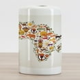 thumbnail image 2 of African Ceramic Toothbrush Holder, Travel Map Plan Traditional Objects Continental Culture Arts Craft, Decorative Versatile Countertop for Bathroom, 4.5" X 2.7", Multicolor, by Ambesonne, 2 of 4