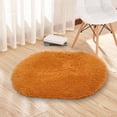 thumbnail image 4 of Soft Fluffy Rugs for Bedroom, Oval Throw Rugs, Shaggy Oval Throw Rugs for Bedside, Non-Slip Cozy Plush Shag Carpet for Kids Room Nursery Dorm Living Room, 23.62x15.75 Inch, Khaki, 4 of 5