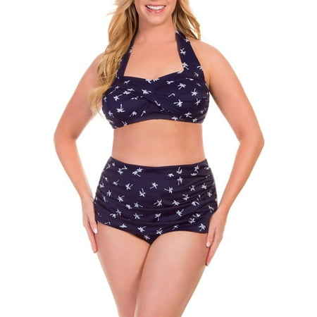 High waisted bikini plus size walmart