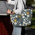 thumbnail image 7 of Xecao Flowers and Bee for versatile beach bag for women includes zipper pockets and waterproof material, ideal for vacations and adventures., 7 of 7