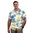 thumbnail image 3 of Garronmavis Hawaii Ship Couple Matching Outfit Husban and Wife Clothing Short Sleeve Shirt for Men Summer Hawaiian Tops and Women's V-neck A-Line Beach Dresses Size S, 3 of 7