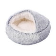thumbnail image 1 of Cama redonda para gatos con base antideslizante y suave, refugio para gatos y perros pequeños. 40cm gris, 1 of 9