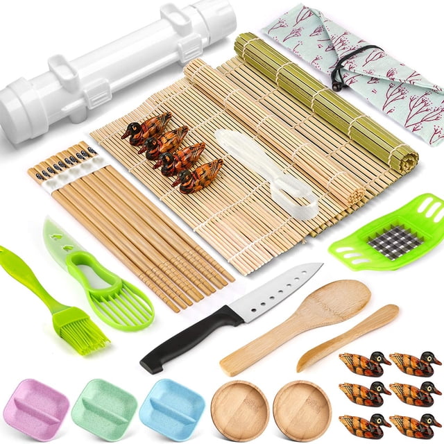 Kit Para Hacer Sushi, 28 Uds., Bamb煤 Natural, Bricolaje, Algas Marinas, Bolas De Arroz, Herramientas Para Hacer Sushi, Amantes, Principiantes, Restaurante Casero, Cocinero
