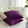 thumbnail image 3 of Decorative Throw Pillow Covers 16 x 16, Purple Soft Pillow Covers Velvet,Set of 4 Decor Square Cushion Covers, 3 of 7