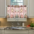 thumbnail image 2 of Yayeee Kitchen Curtains Tier Pair Light Filtering 27"x24" Rod Pocket Short Cafe Window Panel, Green Christmas Houses, 2 of 7
