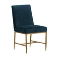 thumbnail image 2 of Armen Living Memphis Blue Velvet and Antique Brass Accent Dining Chair- Set of 2, 2 of 10