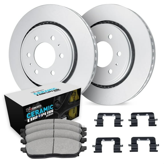 R1 Concepts Carbon Coated Disc Brake Rotor Set with Euro Ceramic Pads and Hardware WDTH1-46013