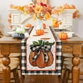 thumbnail image 2 of Fall Table Runner, Fall Decorations for Home Pumpkin Fall Runner for Table Seasonal Buffalo Plaid Fall Thanksgiving Holiday Decor for Indoor Outdoor Dining Table Decorations (13" x 72"), 2 of 5