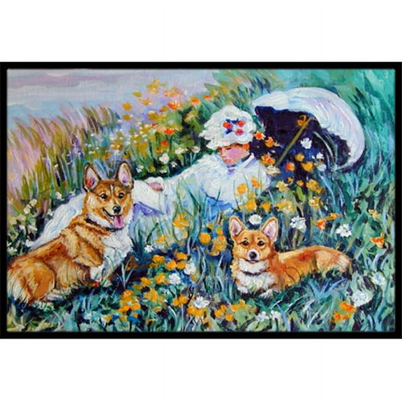 Carolines Treasures Corgi Classics Indoor & Outdoor Mat- - 18 x 27 in.