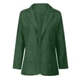 thumbnail image 4 of ZQGJB Discount Womens Casual Blazers Lightweight Open Front Plus Size Long Sleeve Button Lapel Collar Work Office Suit Jacket with Pockets(Green#02,XXL), 4 of 6