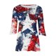 thumbnail image 5 of Fiudx Camisas para Mujer Camiseta Estampada a La Moda para Mujer, Blusa con Mangas 3/4, Camisetas Informales con Cuello En V, 5 of 5