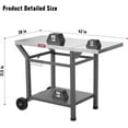 thumbnail image 6 of Feasto Outdoor Grill Table, 40’’x20’’, Movable Pizza Oven Table with Wheels, Stainless Steel Countertop Grill Cart with Storage Shelf & Foldable Extension Table, 6 Extra Hooks,for BBQ Food Prep, 6 of 8