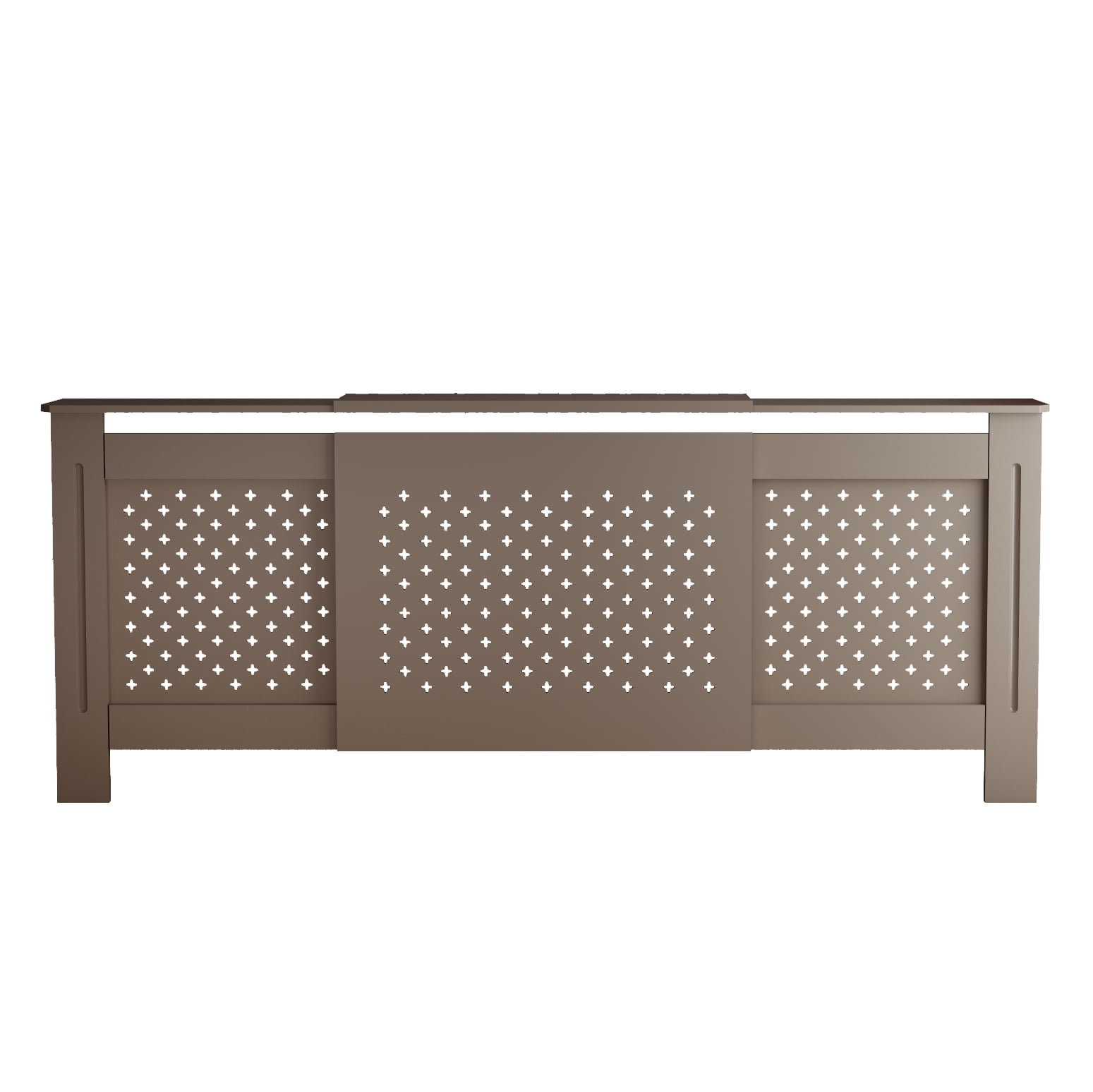 MDF Radiator Cover, Adjustable Width 80 in, Walnut, Heater Cabinet with Display Shelf