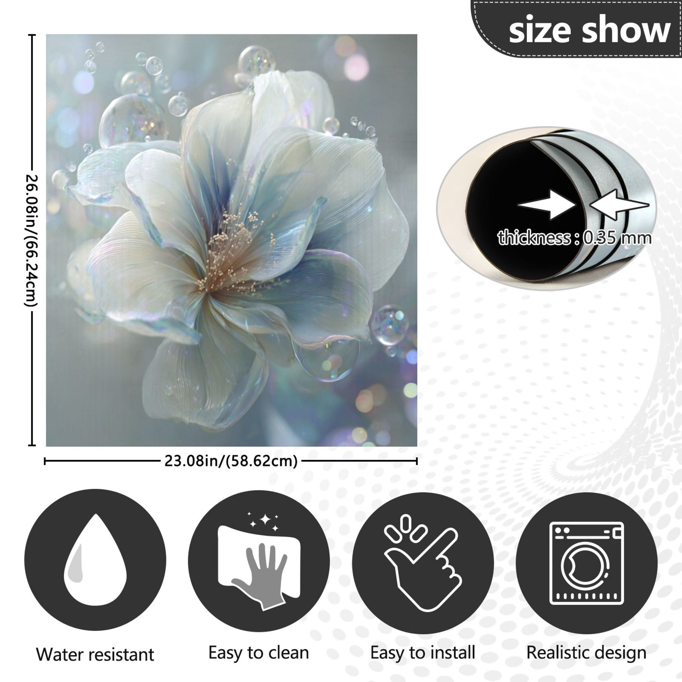 Dishwasher Sticker Magnetic Dishwasher Sticker Magnetic Decorative Sticker Refrigerator Sticker Dishwasher Decorative Stickers White Flower Petals