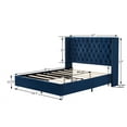 thumbnail image 3 of 2 Piece Bedroom Sets with Queen Size Platform Bed and Nightstand, Button Tufted Upholstered Platform Bed with Nail Head Trim Headboard for Adults, No Box Spring Required, Blue, 3 of 7