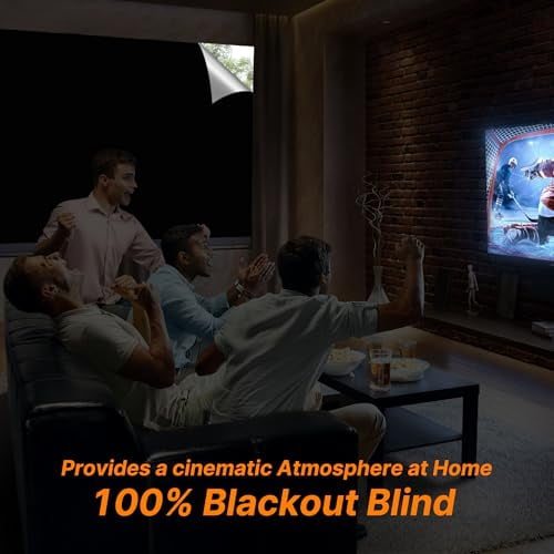 Thermal Blackout Window Cover - Portable Adhesive Blinds for Temporary Use, No-Drill Installation, 118" x 58" Darkening Shade for Home, Dorm, RV, and Skylight Windows