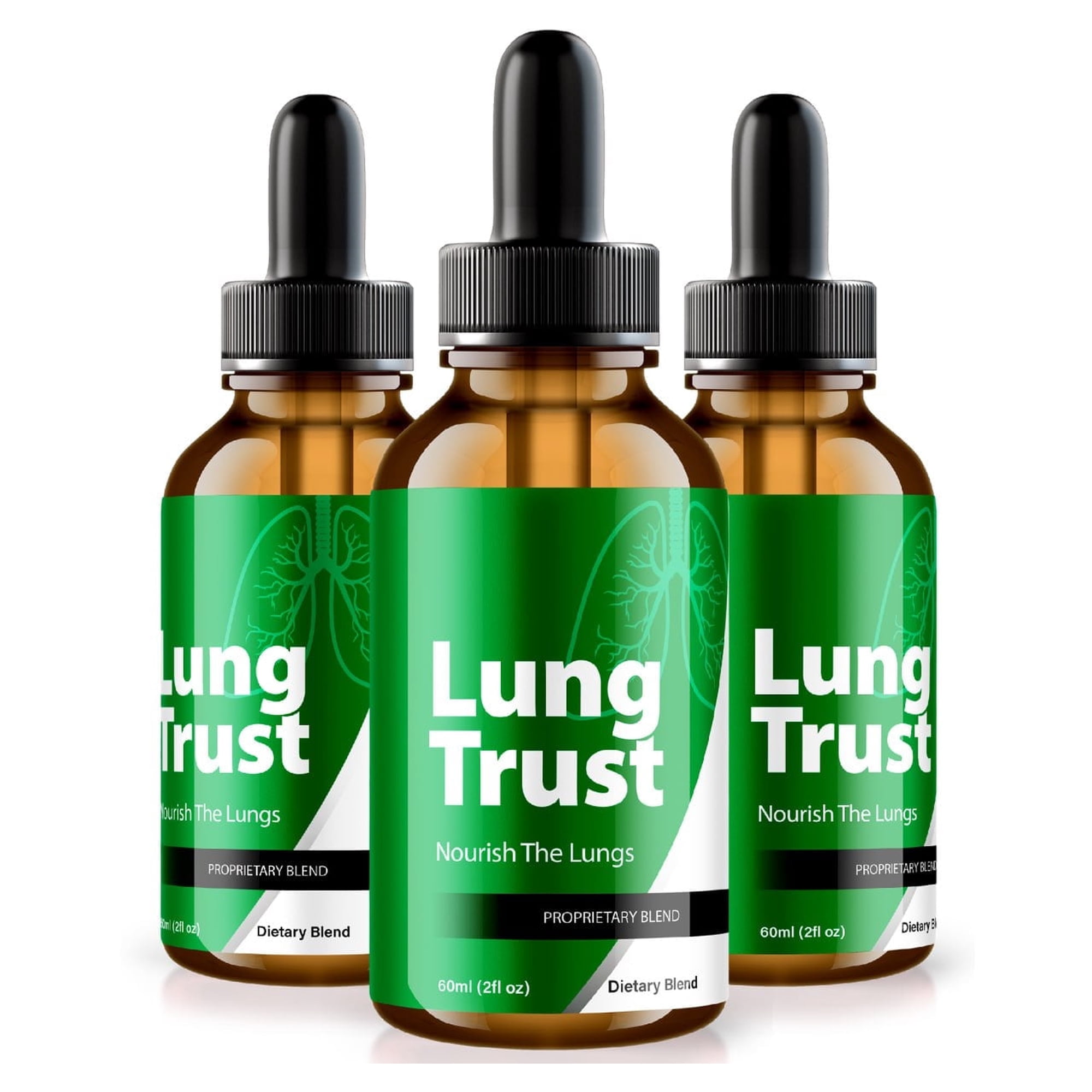 (3 Pack) Lung Trust Drops, LungTrust Herbal Therapy Liquid Drop, A Nutritional Supplement You Can Trust, All Natural Formula for Breathing and Lung Health, Reviews (180 mL)