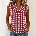 thumbnail image 2 of SROBPTY Womens Tank Tops Print Collared Button Front Sleeveless Summer Shirts for Casual Wear, 2 of 5