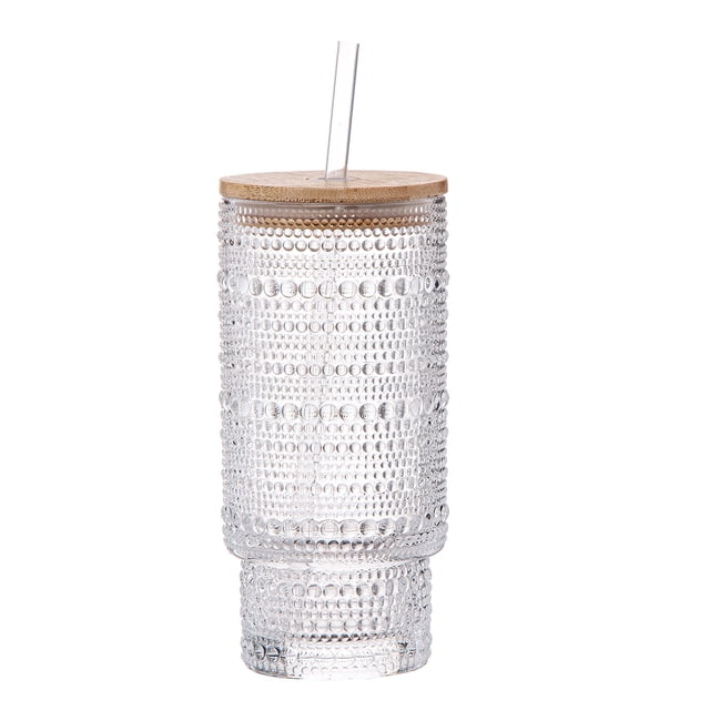 Mainstays Clear Glass Tumbler with Dotted Patterns
