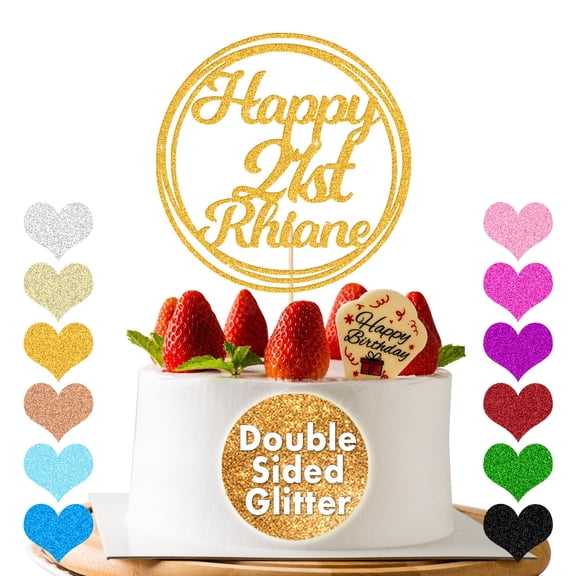 Custom Happy 21st Birthday Cake Topper, Personalized Multi-circle Cake Topper, Cake Decoration Birthday Party Supplies