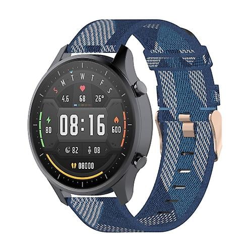 22mm Stripe Weave Nylon Wrist Strap Watch Band For Xiaomi Mi Watch Color, Garmin Vivoactive 4