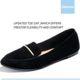 thumbnail image 3 of Mocasines Shoes Obtaom con punta puntiaguda para mujer, planos, negros, de gamuza sintética, 3 of 7