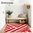 thumbnail image 3 of ODIKA 4'x6' Machine Washable Non-Slip Area Rug, Cheerful Cane Stripe Floor with Constellation Design High Traffic Rug, Red, 742258, 3 of 7
