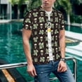 thumbnail image 6 of Zufioo Skulls Gold Chains Dollar Print Men's Baseball Short Sleeve, Moisture Wicking Button-Down Hip Hop Tee-Small, 6 of 7
