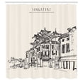 thumbnail image 2 of Ambesonne City Old Houses Shower Curtain, Singapore China, 69"Wx75"L, Eggshell and Black, 2 of 4